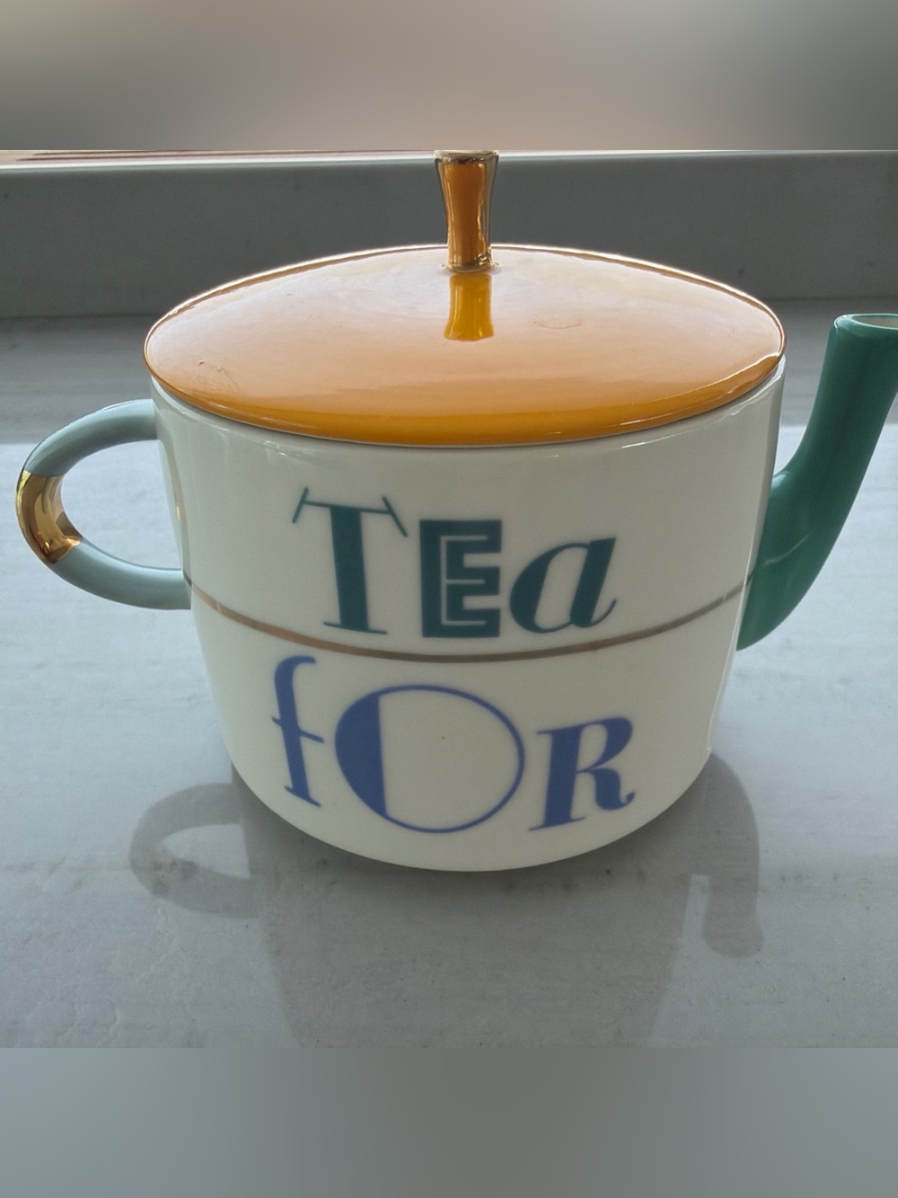 Anthropologie Retro Tea For Me Stackable 15.5oz Teapot No Cup